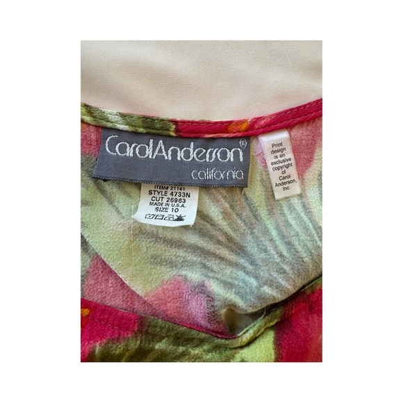 Vintage Carol Anderson California tropical print sleeveless maxi dress Size 10 - Picture 5 of 7